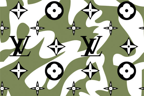 时尚经典:军绿色迷彩风格服装印花面料设计