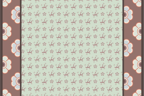 优雅复古风格裁片印花服装:精致花卉图案设计