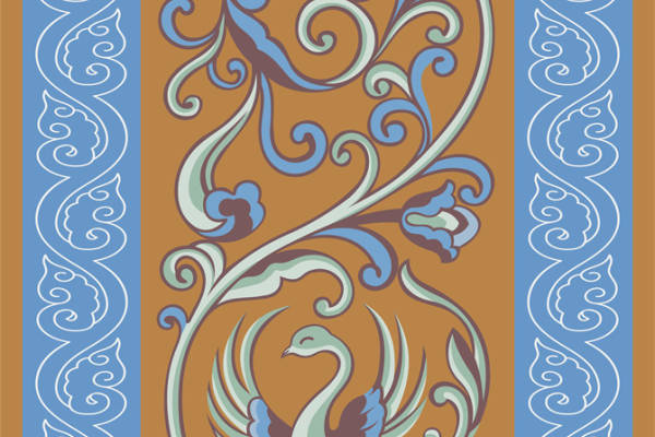 古典风格裁片印花服装: 凤凰飞天图案设计