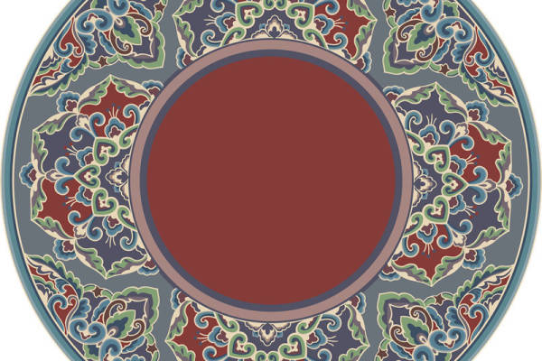 传统东方风格裁片印花服装印花设计