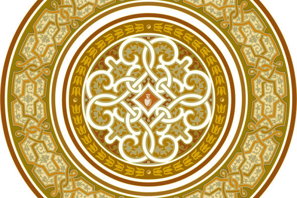 复古风格圆形裁片印花服装印花设计