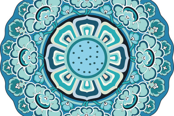 经典蓝绿花卉裁片印花服装,展现东方韵味的时尚选择