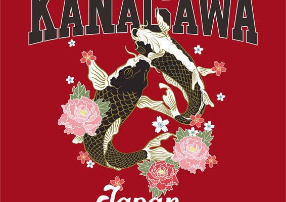 探索日本神奈川的鲤鱼跃龙门裁片印花服装