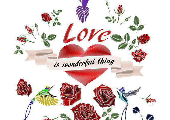 浪漫爱情主题裁片印花服装：爱是美好的事物