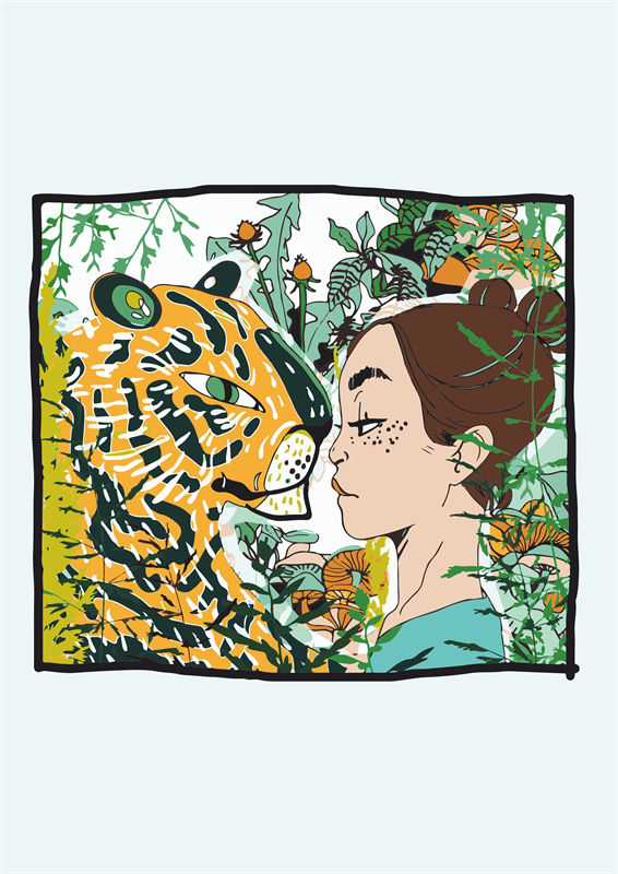 时尚丛林探险：女士豹纹裁片印花服装