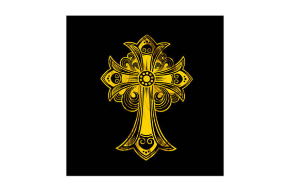 金色复古花纹裁片印花服装 打造独特时尚风格