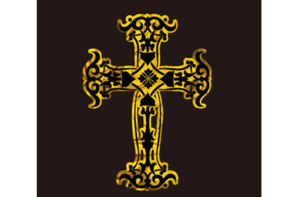 复古风格金色花纹裁片印花服装印花设计