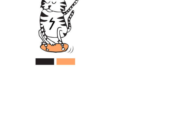 时尚滑板猫咪裁片印花服装，展现个性魅力