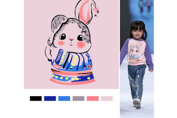 儿童时尚新潮流：可爱兔子裁片印花服装