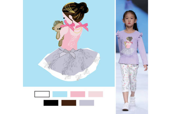 梦幻公主风裁片印花儿童服装印花设计