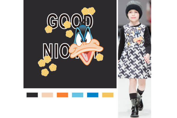 趣味卡通裁片印花儿童服装印花设计