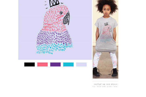 创意彩色鹦鹉裁片印花儿童服装,时尚与自然的完美结合