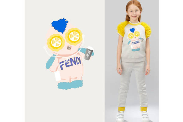 时尚儿童服装印花设计：可爱卡通裁片印花T恤