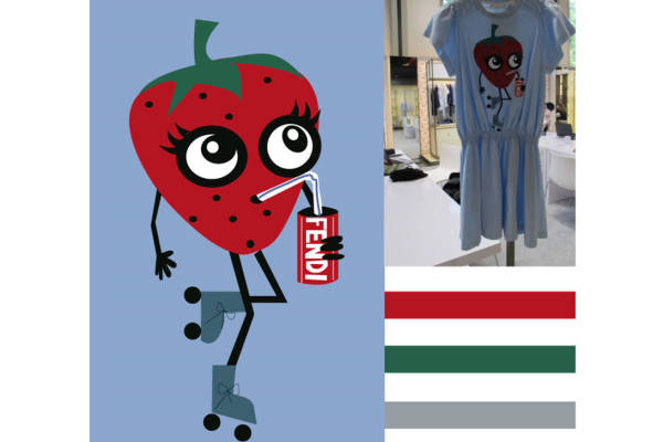 时尚草莓裁片印花服装:夏日清新风格必备单品