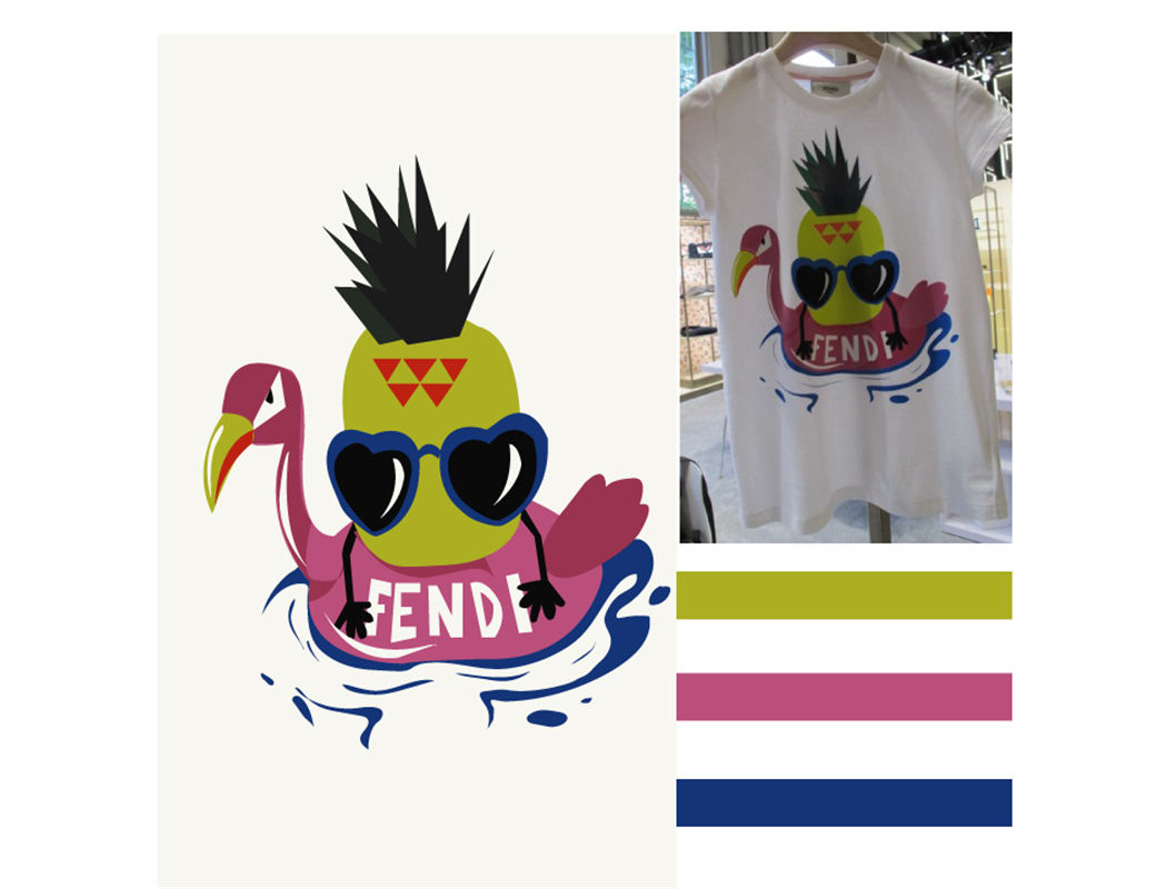 夏日时尚必备：火烈鸟与菠萝裁片印花服装