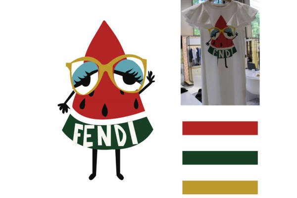 时尚西瓜裁片印花服装，夏日清凉潮流新选择