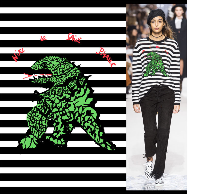 时尚街头风格恐龙裁片印花服装印花设计