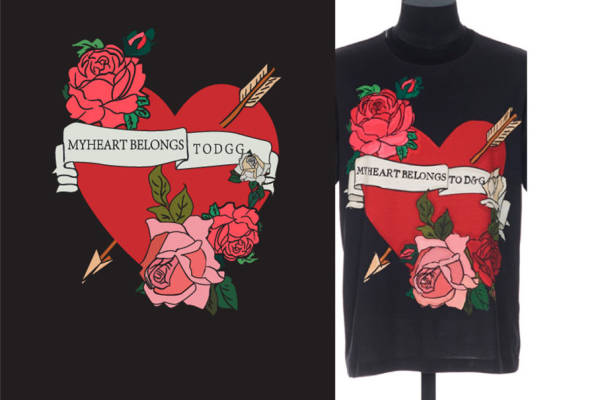 浪漫心形玫瑰裁片印花服装,展现独特个性风格