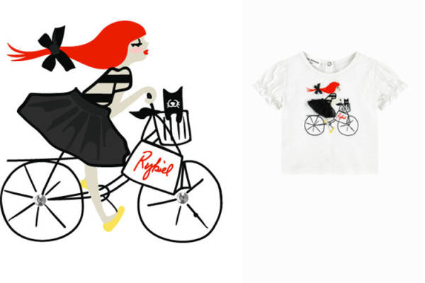 时尚个性红发女孩裁片印花儿童服装