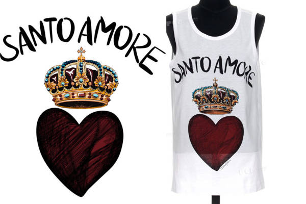 时尚皇冠心形裁片印花服装，展现个性魅力