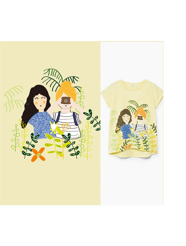 夏日清新风格儿童服装印花设计：裁片印花的完美展现
