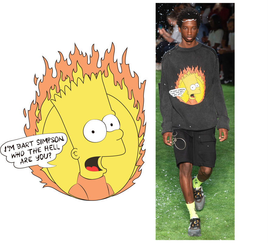 时尚与动漫的碰撞：Bart Simpson裁片印花服装印花设计