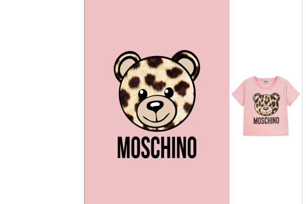 时尚可爱豹纹小熊裁片印花服装印花设计