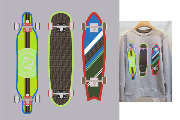 时尚滑板主题裁片印花服装:展现个性与活力