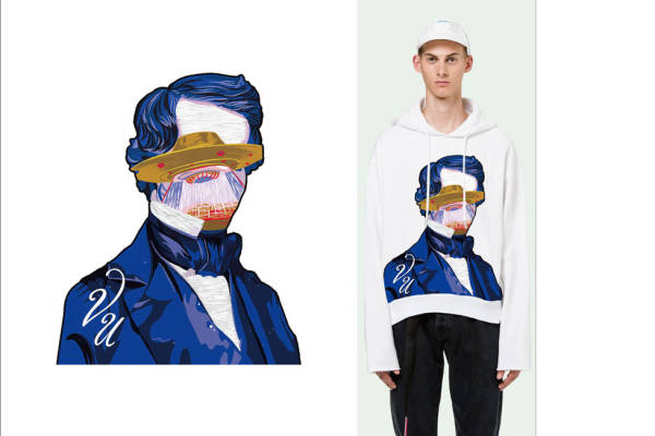 独特抽象人物裁片印花服装,引领街头时尚新潮流