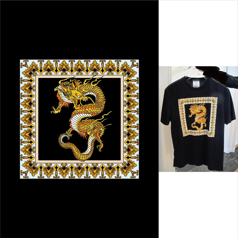 奢华龙纹裁片印花服装，展现独特东方魅力