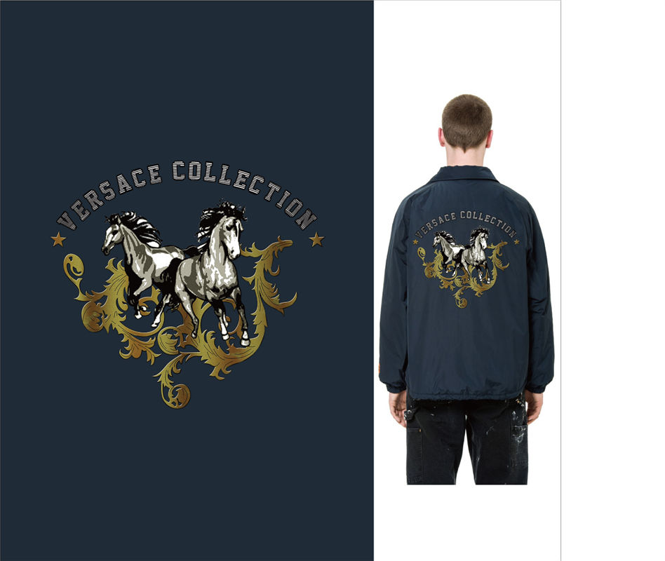 奢华马纹裁片印花服装：Versace Collection风格