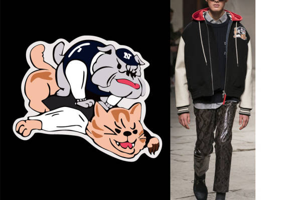 时尚街头风裁片印花服装：狗与猫的趣味碰撞
