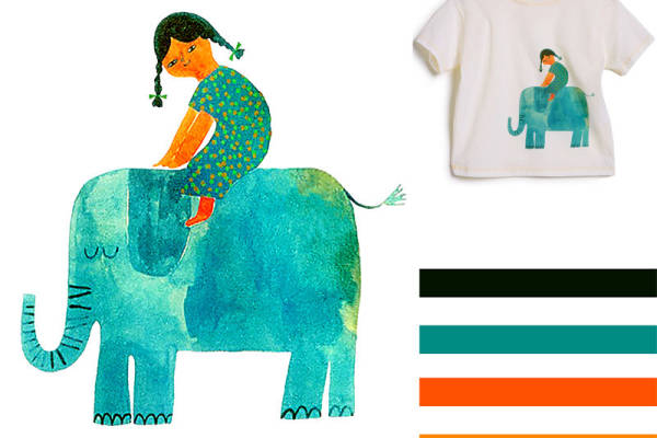 童趣盎然的大象裁片印花服装，打造夏日清新风格