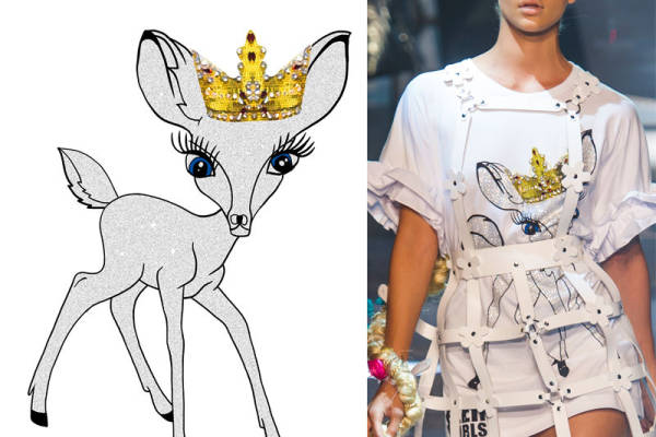时尚界新宠：皇冠鹿头裁片印花服装引领潮流