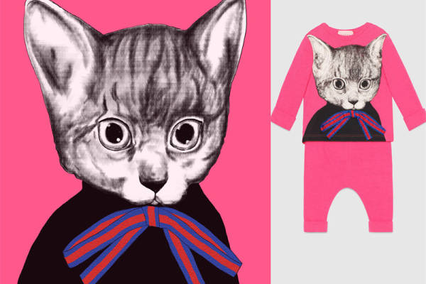 可爱猫咪图案裁片印花儿童服装印花设计