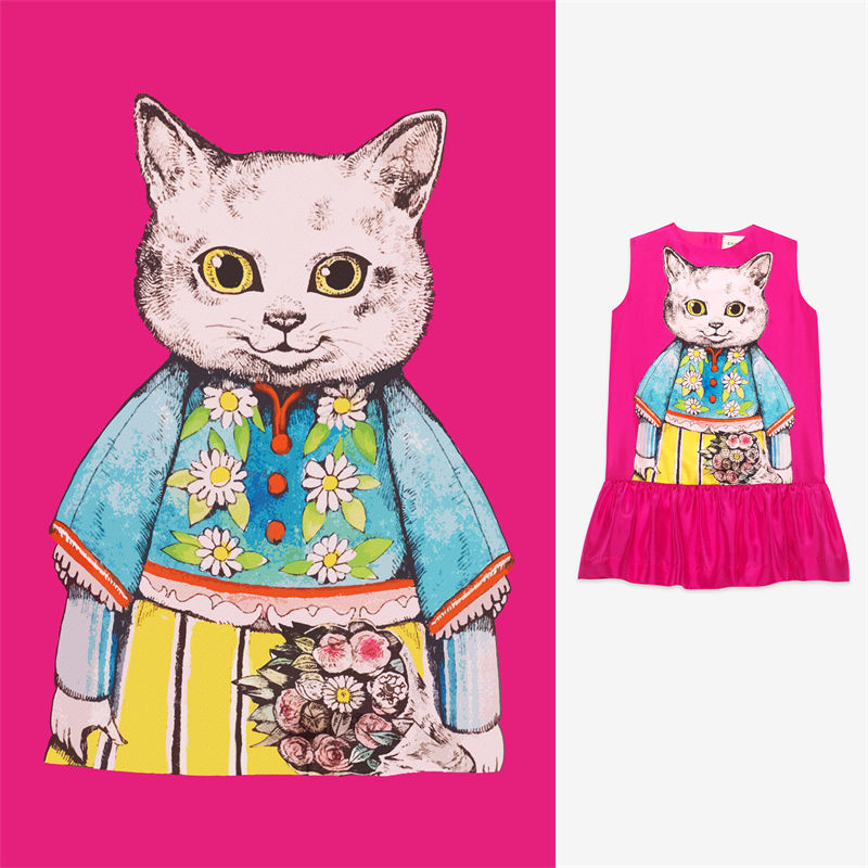 童趣无限：可爱猫咪裁片印花儿童服装