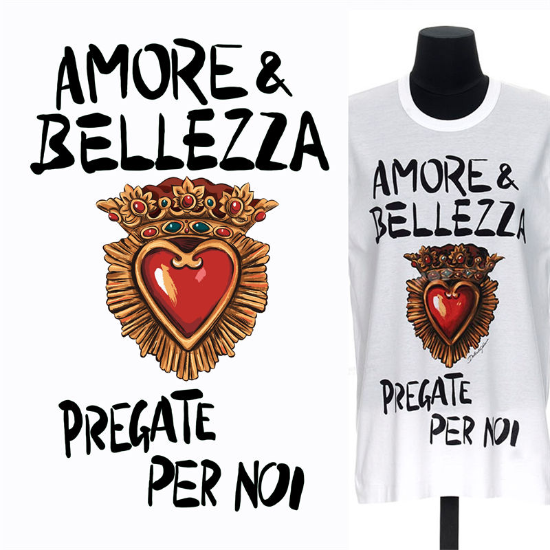 时尚裁片印花服装：Amore & Bellezza，Pregate Per Noi