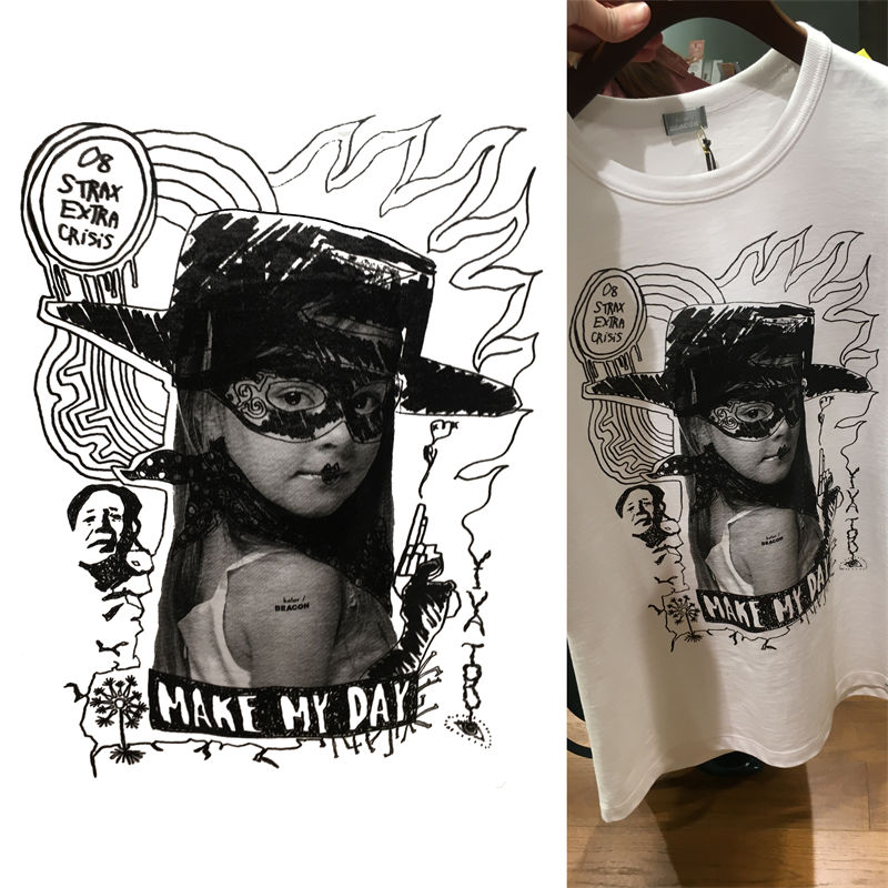 独特个性黑白裁片印花服装，展现时尚态度