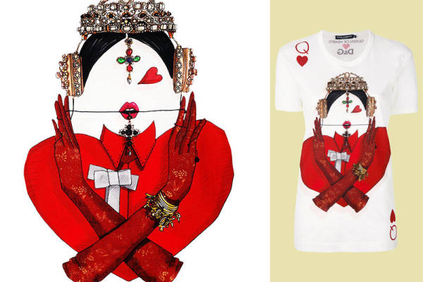 独特扑克牌女王裁片印花服装，展现个性时尚风格