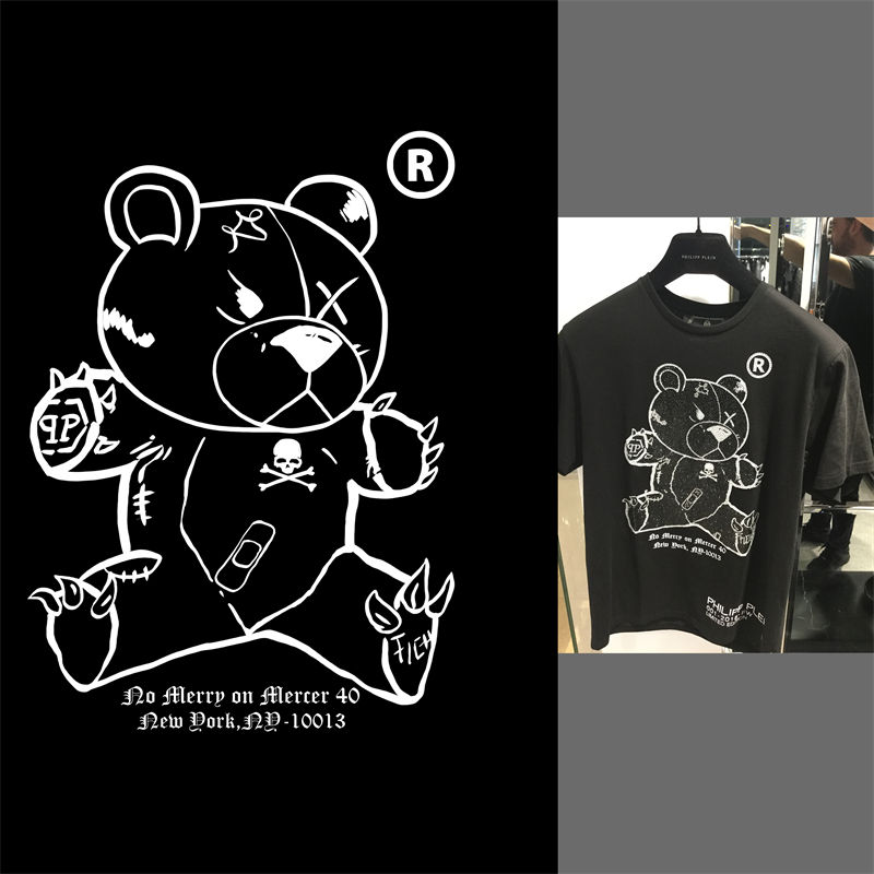 时尚街头风格裁片印花服装印花T恤，展现个性魅力
