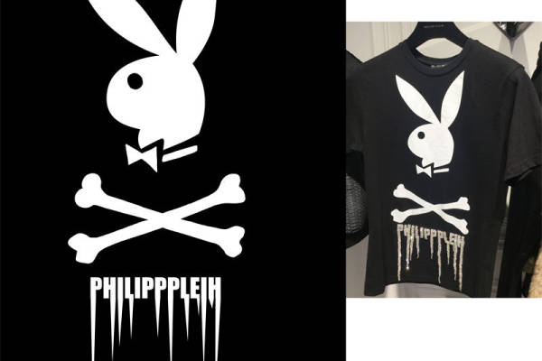 时尚潮流兔子骷髅头裁片印花服装印花T恤设计