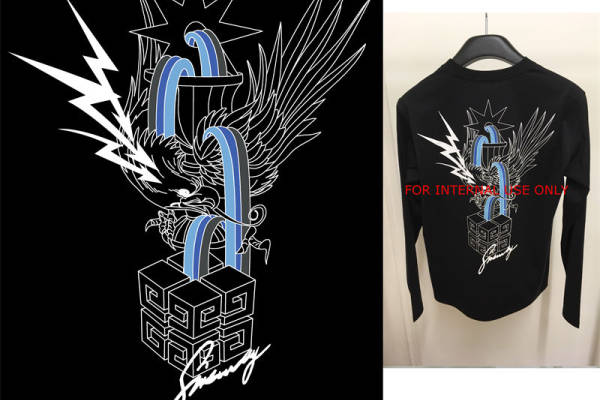 时尚街头风裁片印花服装：天鹅与几何图案的完美融合