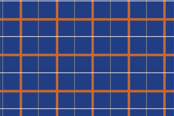 经典蓝橙格纹面料印花，打造时尚休闲服装新风格