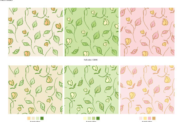 春日清新手绘花卉面料印花，打造自然风格服装印花设计