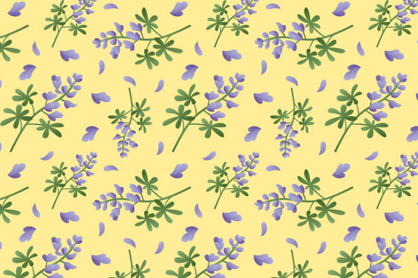 优雅紫色小花图案面料印花,春季服装印花设计灵感