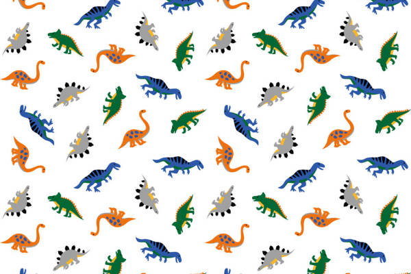 多彩恐龙图案服装印花：活泼趣味的面料印花设计