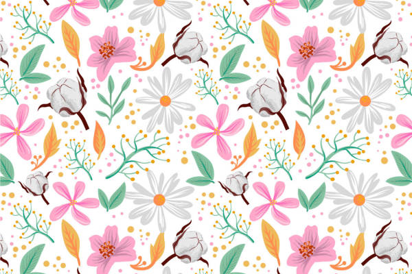 春日花卉图案面料印花,为服装增添自然之美