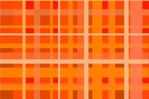 活力橙色几何图案服装印花面料设计