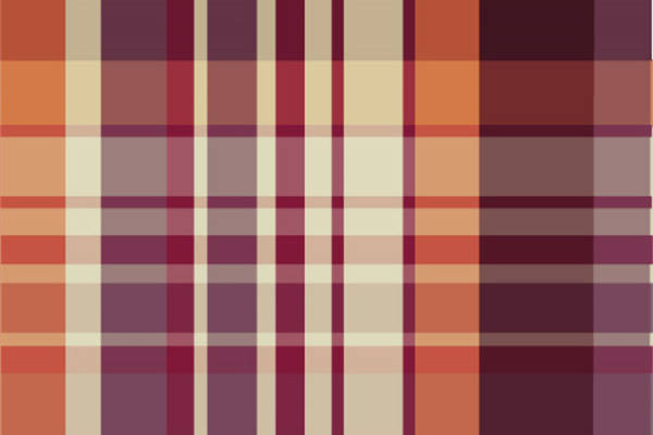 复古风格秋季服装印花面料,温暖色调格子图案设计