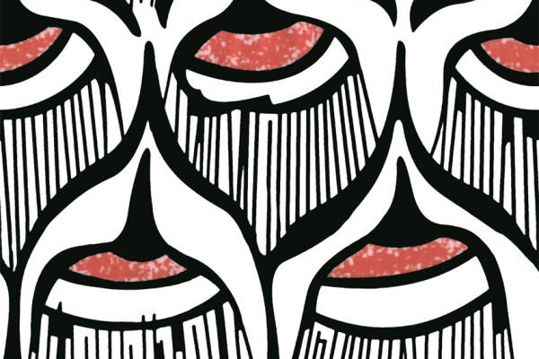 现代抽象艺术风格面料印花,独特几何图案服装印花设计